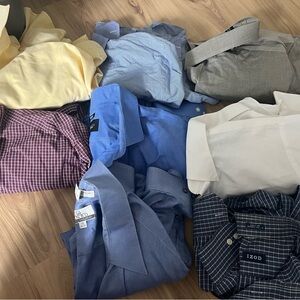 Men XL/XXL polo long sleeve button down shirts 8 piece izod Kenneth Cole Nautica